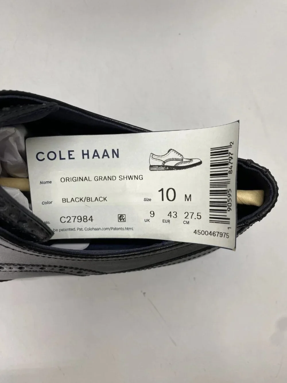 Cole Haan Mens Original Grand Wingtip Oxford Shoes Size 10 M Black, Black